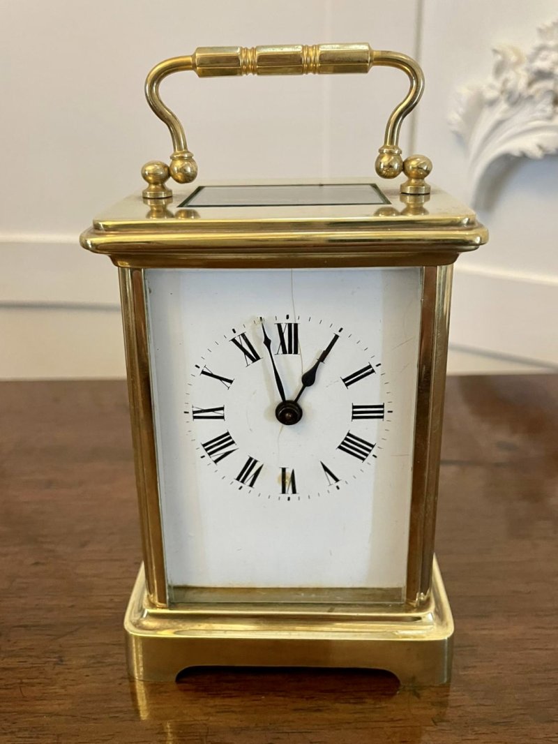 Antique Victorian Quality Brass Carriage Clock